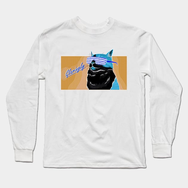 Dazzling cat, negative Long Sleeve T-Shirt by MrsOuroboros